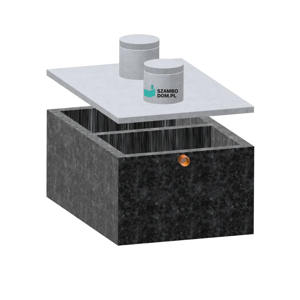 Szambo betonowe dwukomorowe 10m3 10000 litrów - wersja niska